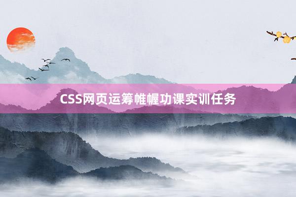 CSS网页运筹帷幄功课实训任务