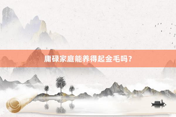 庸碌家庭能养得起金毛吗？